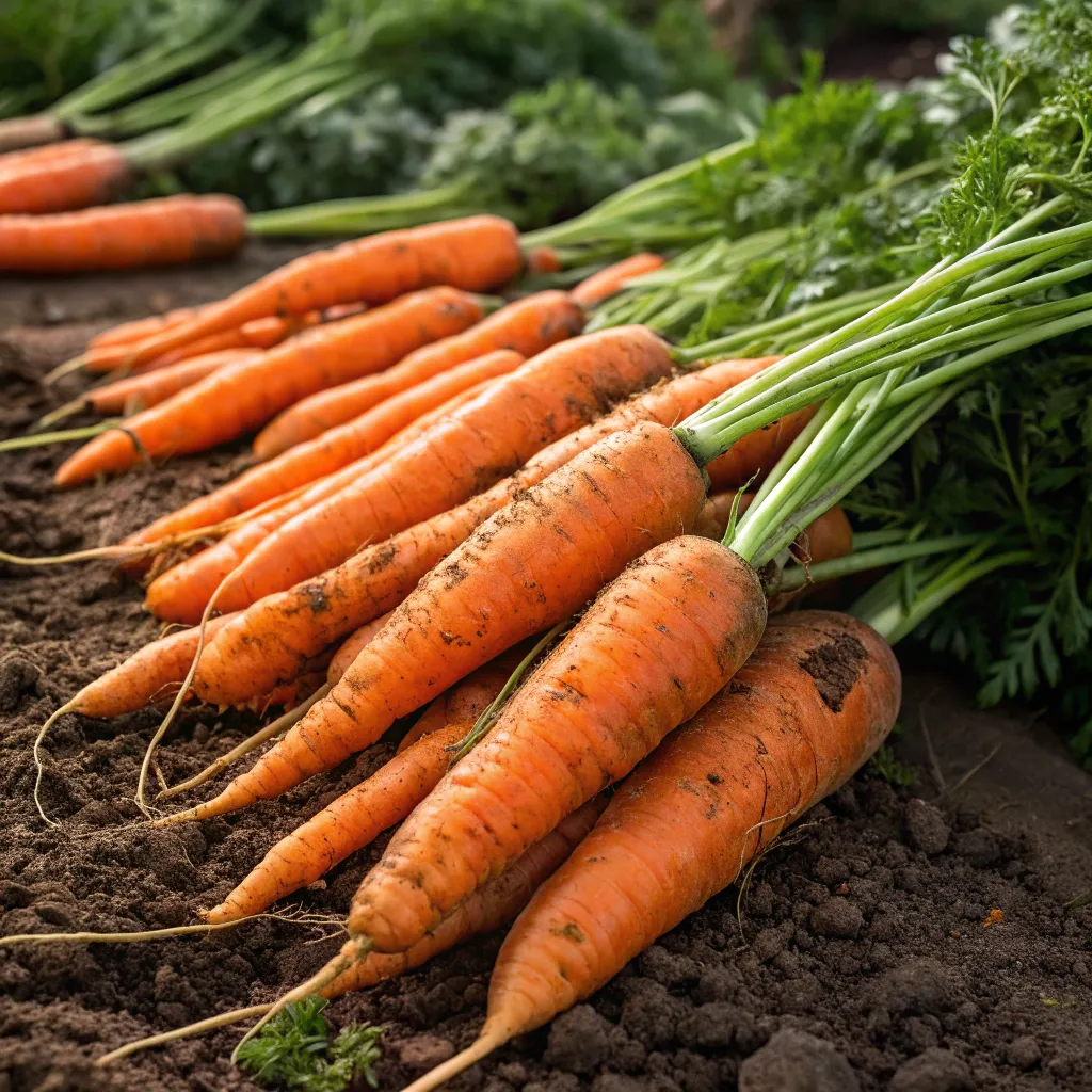 Freshly Harvested Carrots